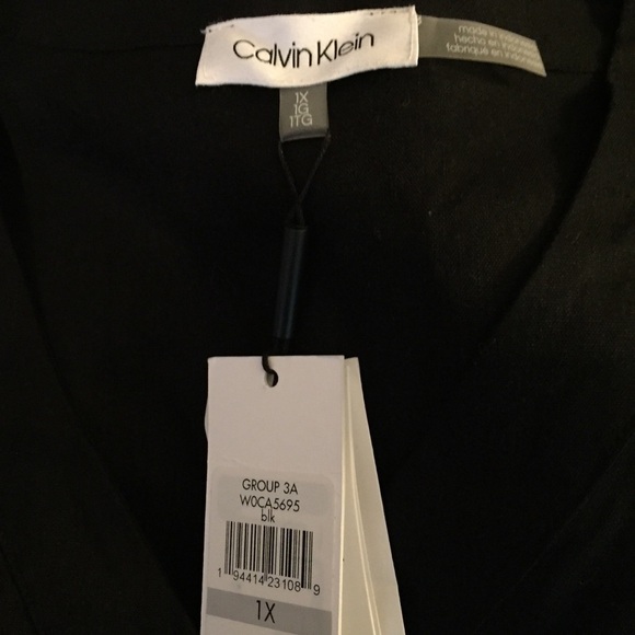 Calvin Klein Black Linen Sleeveless Shirt - Picture 8 of 8